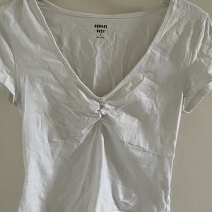 White smocked crop top